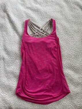 Women’s Pink Lululemon Wild Tank Featuring a Built-in Free To Be Bra